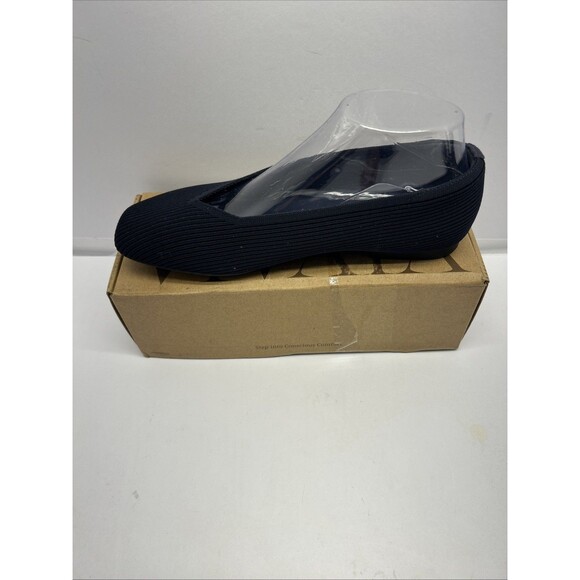 VIVAIA Margot CloudWalker Ballet Flats Square Toe Fabric Slip On Navy Sz 8.5 New - Picture 1 of 10